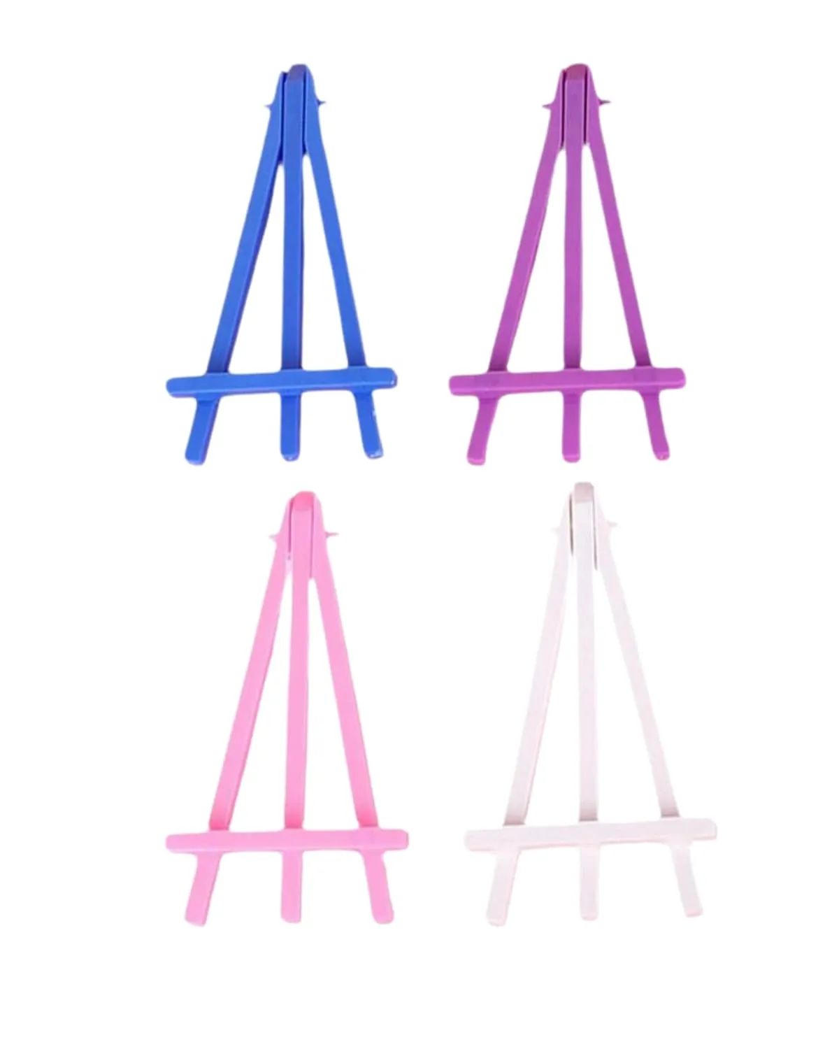 SNOOGG Yellow Mini Plastic Easel (5 Pack) - 16x8-5cm Foldable Easel, Lightweight Display for Crafts, Photos, Phone Holder