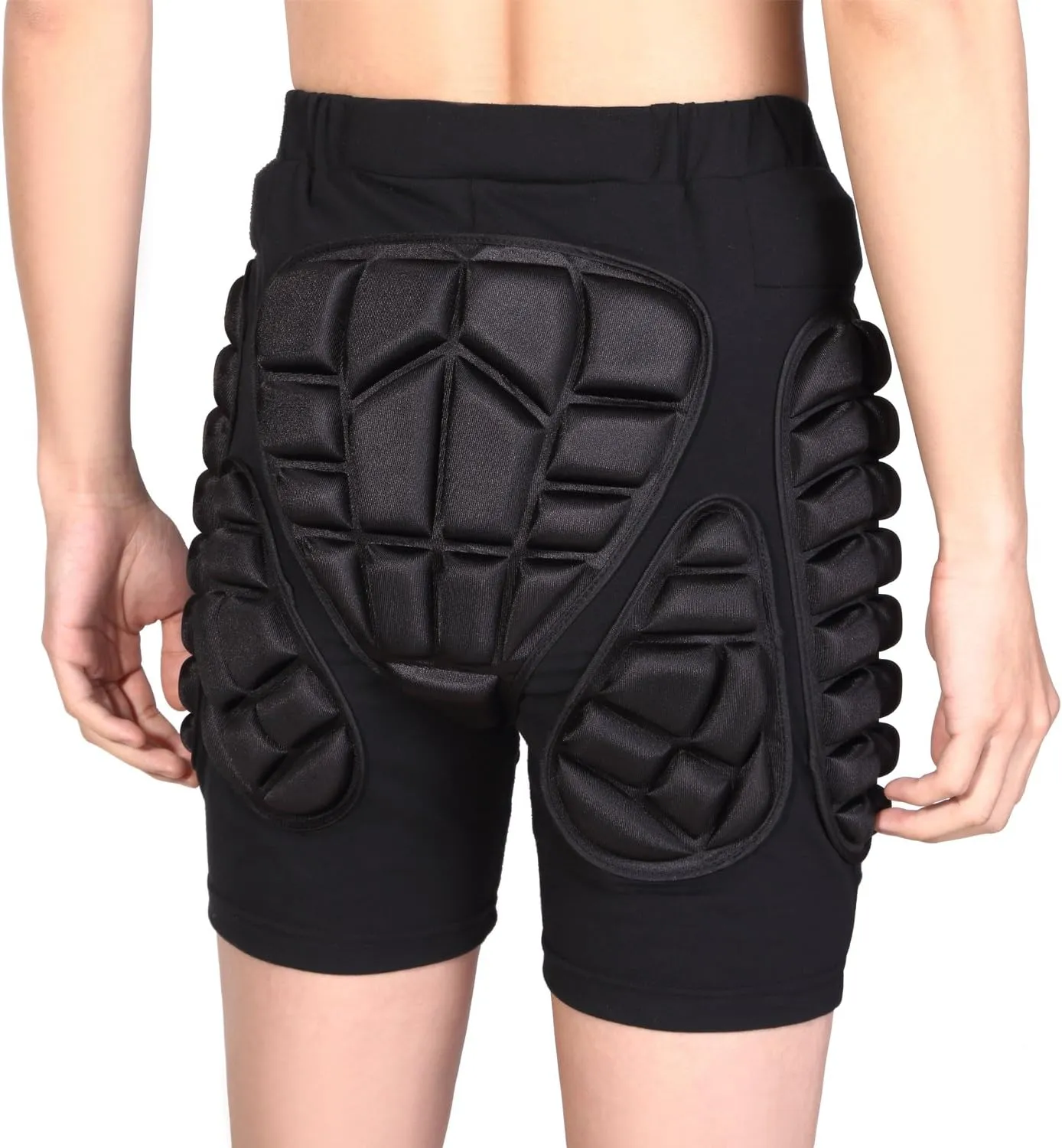 Soared 3D Protection Hip Butt EVA Paded Short Pants Protective Gear Guard Impact Pad Ski Ice Skating Snowboard Black
