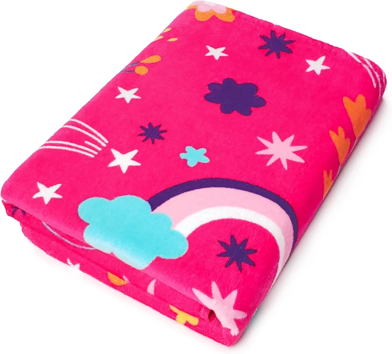 Softerry Love Unicorn Beach Towel Pink Fantasy Rainbow 30 x 60 inches 100% Cotton Velour (30" x 60", Pink)