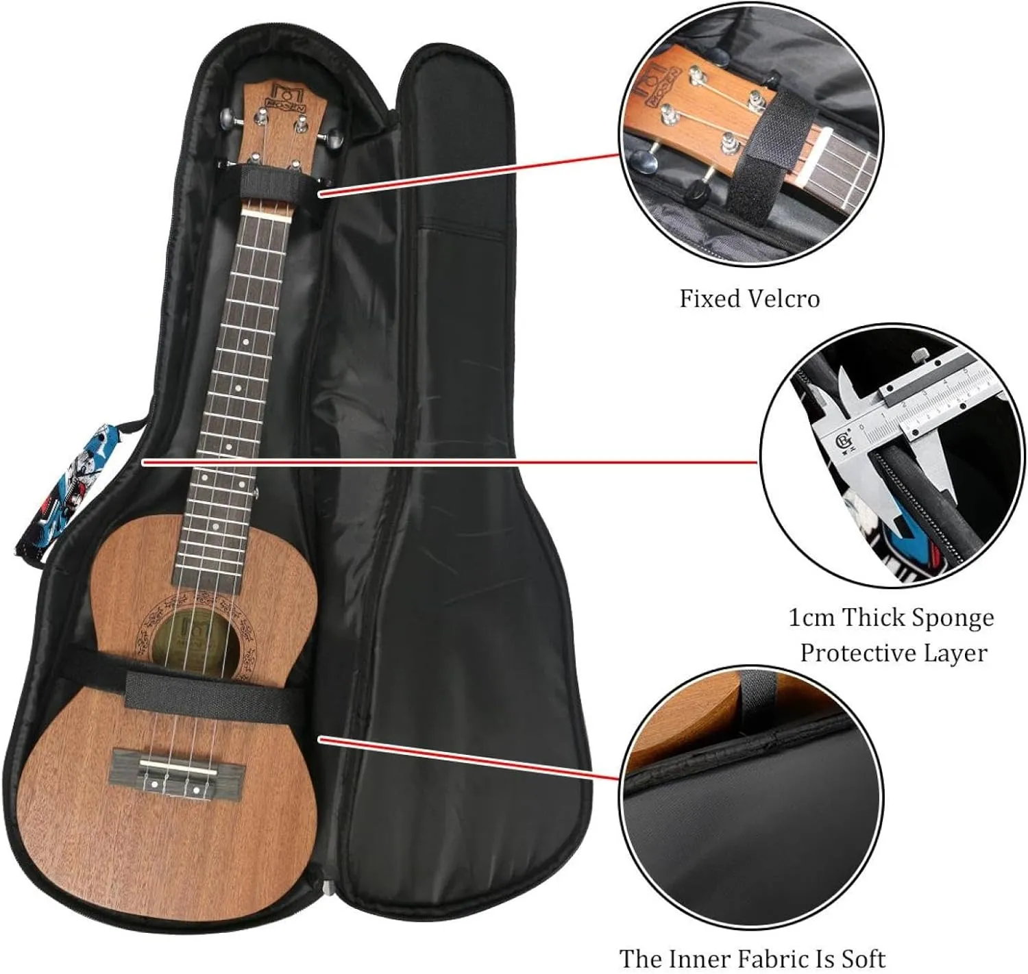 Speeding Racing Car with Checkered Flag Ukulele Case, Padded Bag for 23 Inch Concert Ukulele, Waterproof & Durable