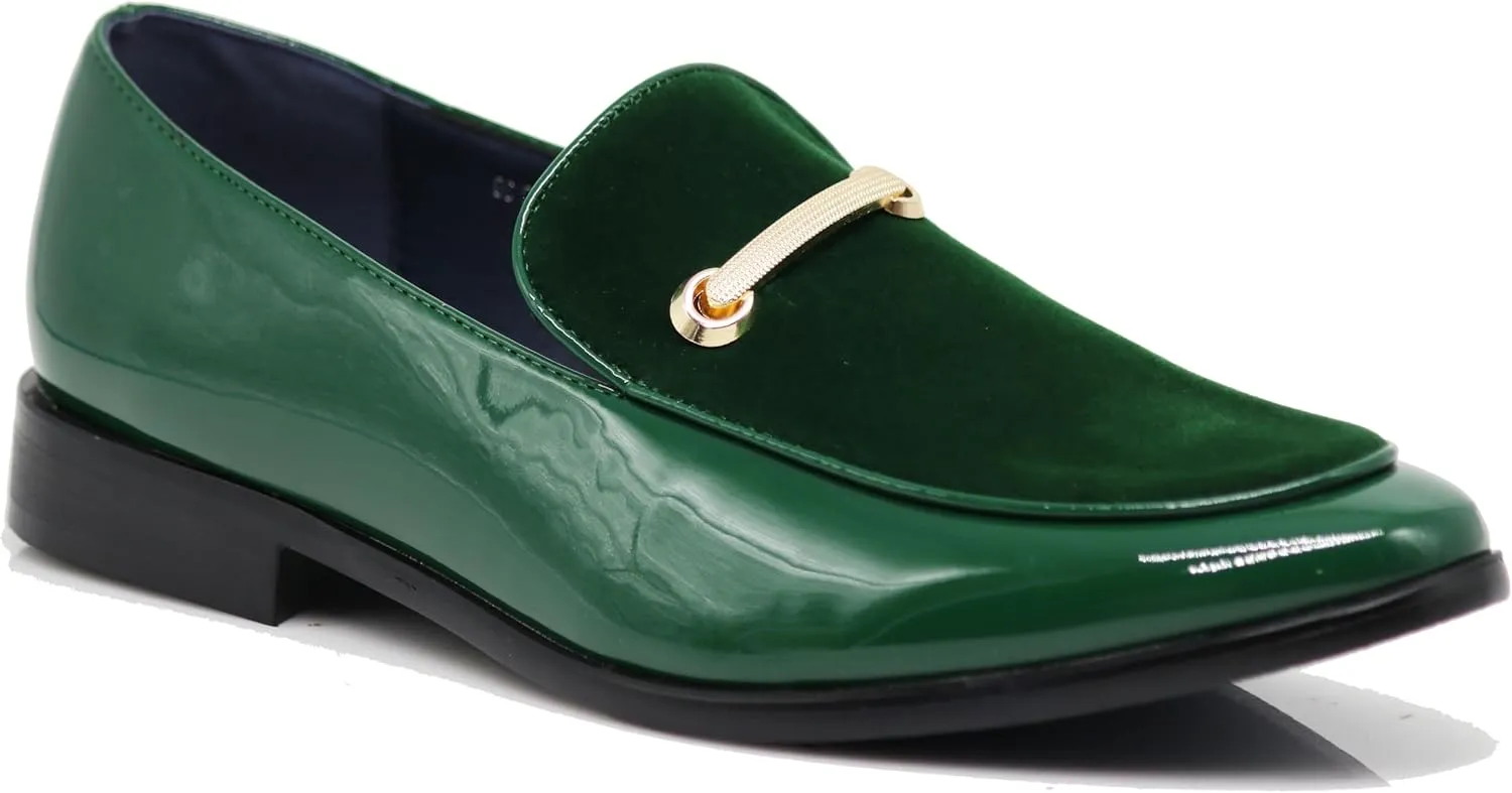 SPK05 Men's Vintage Satin Silky Floral Print Embroidery Loafers Slip On Shoes Classic Tuxedo Dress Shoes