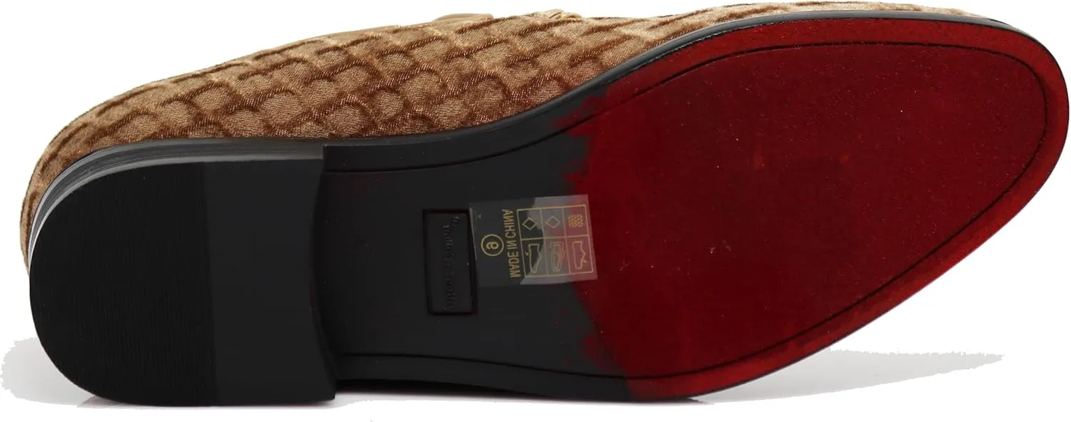 SPK05 Men's Vintage Satin Silky Floral Print Embroidery Loafers Slip On Shoes Classic Tuxedo Dress Shoes