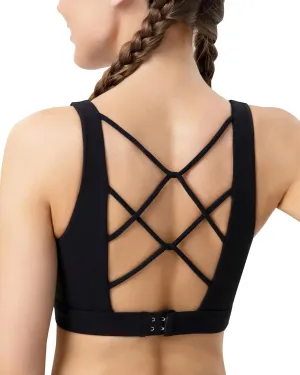 Sports Bras for Women High Support, Molded Cup High Impact Criss Cross Back Workout Yoga Bra No Removable Padded Bra