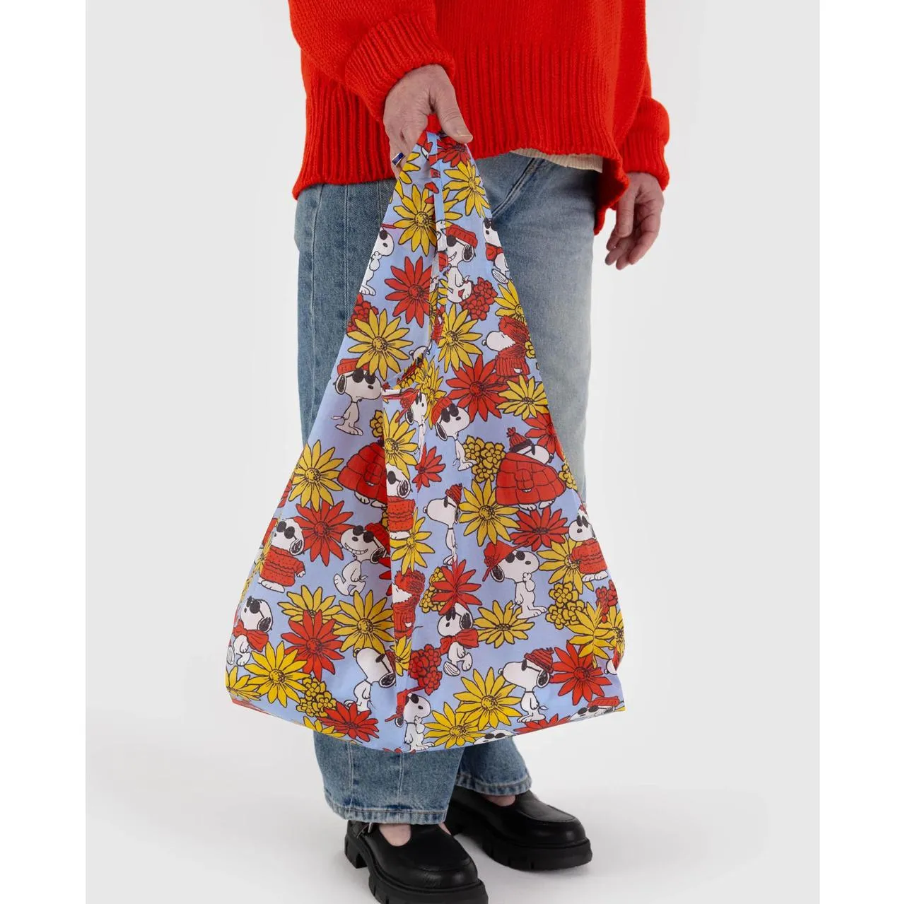 Standard Reusable Tote: Floral Snoopy