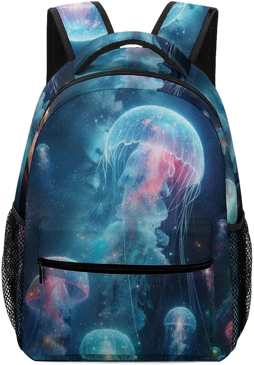 Starry Night Space Jellyfish Travel Backpack Colorful Durable Lightweight Laptop Computer Bag for Men Women Adjustable BookBag 16.5 Inches