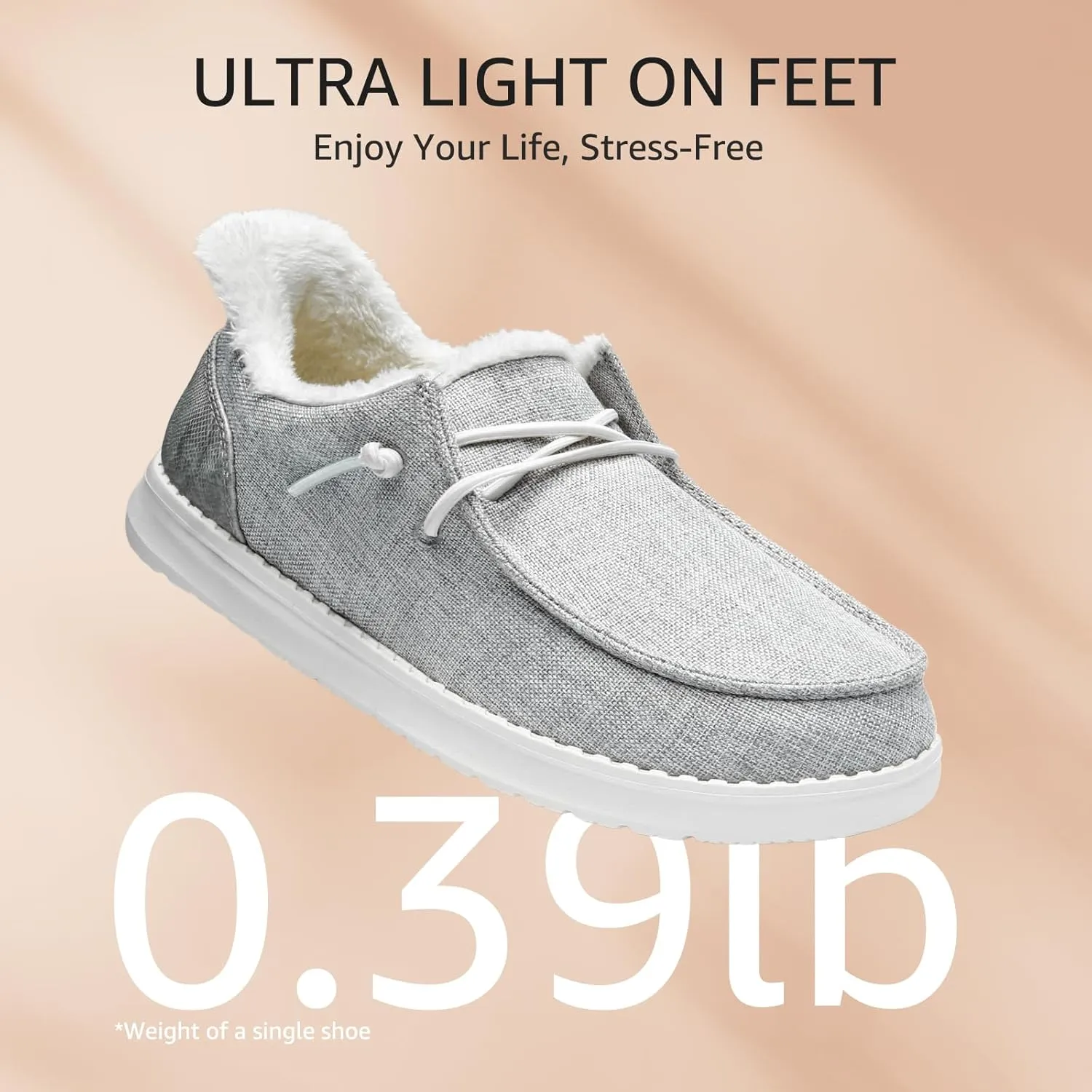 STQ Slip On Women's Loafers丨Orthopedic Fur Lined Warm Winter Boat Shoes Walking Casual Travel Sneaker Plantar Fasciitis Relief