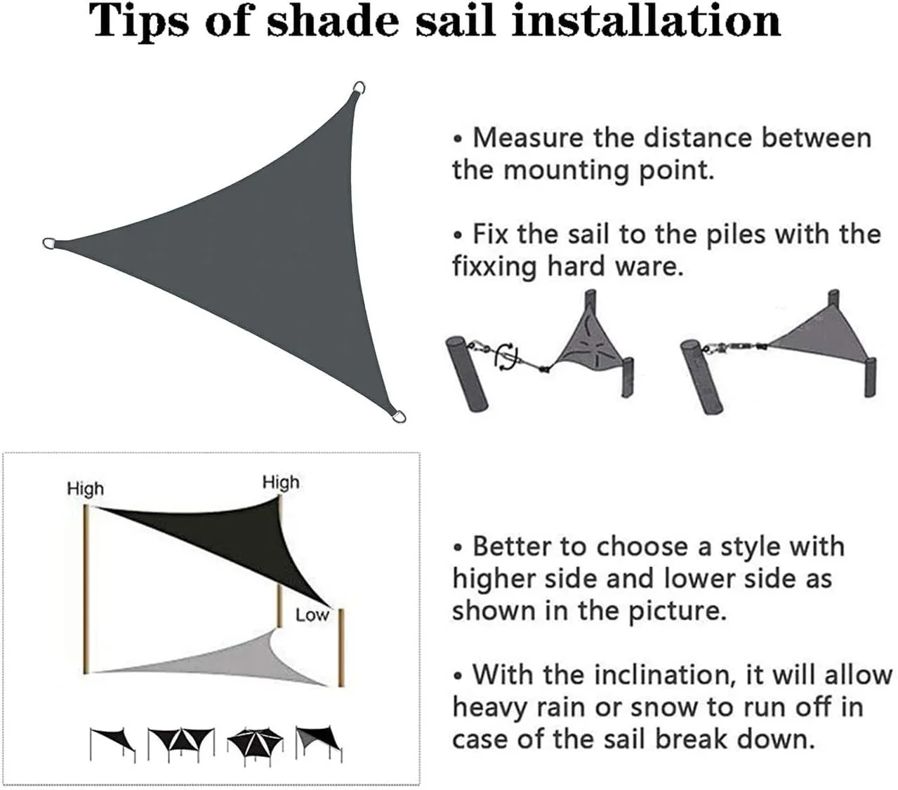 Sun Shade Sail Triangle Sun Shade 95% Uv Block Canopy Shade Cloth Waterproof Canopy for Lawn Garden Outdoor Activities Patio Backyard Lawn ?with Hardware Kit? (5x5x5m(16.4x16.4x16.4ft),Purple)