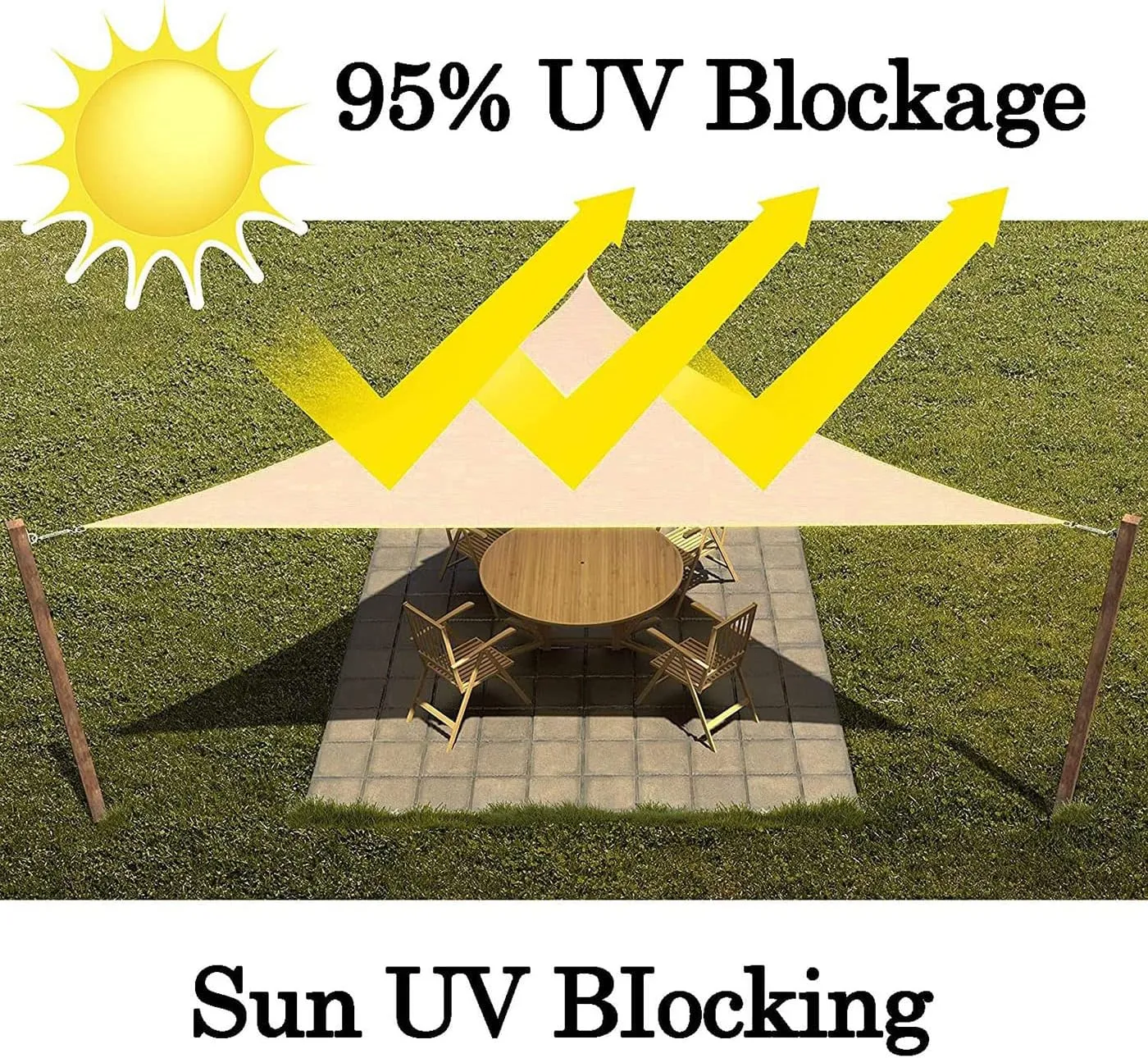 Sun Shade Sail Triangle Sun Shade 95% Uv Block Canopy Shade Cloth Waterproof Canopy for Lawn Garden Outdoor Activities Patio Backyard Lawn ?with Hardware Kit? (5x5x5m(16.4x16.4x16.4ft),Purple)