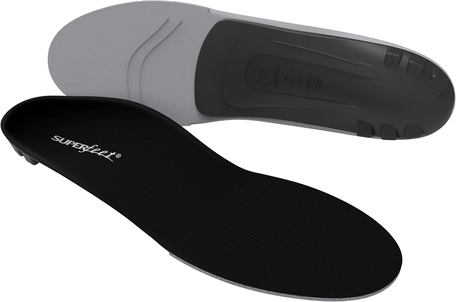Superfeet All-Purpose Support Low Arch Insoles (Black) - Trim-To-Fit Orthotic Shoe Inserts for Thin, Tight Shoes - Professional Grade - 9.5-11 Men / 10.5-12 Women