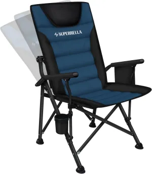 Supperella Movable Backrest Camping Chair for Adults with Cup Holder Folding Lawn Chairs for Outdoor Activities, Sports, Travel & Picnic