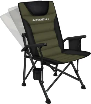 Supperella Movable Backrest Camping Chair for Adults with Cup Holder Folding Lawn Chairs for Outdoor Activities, Sports, Travel & Picnic