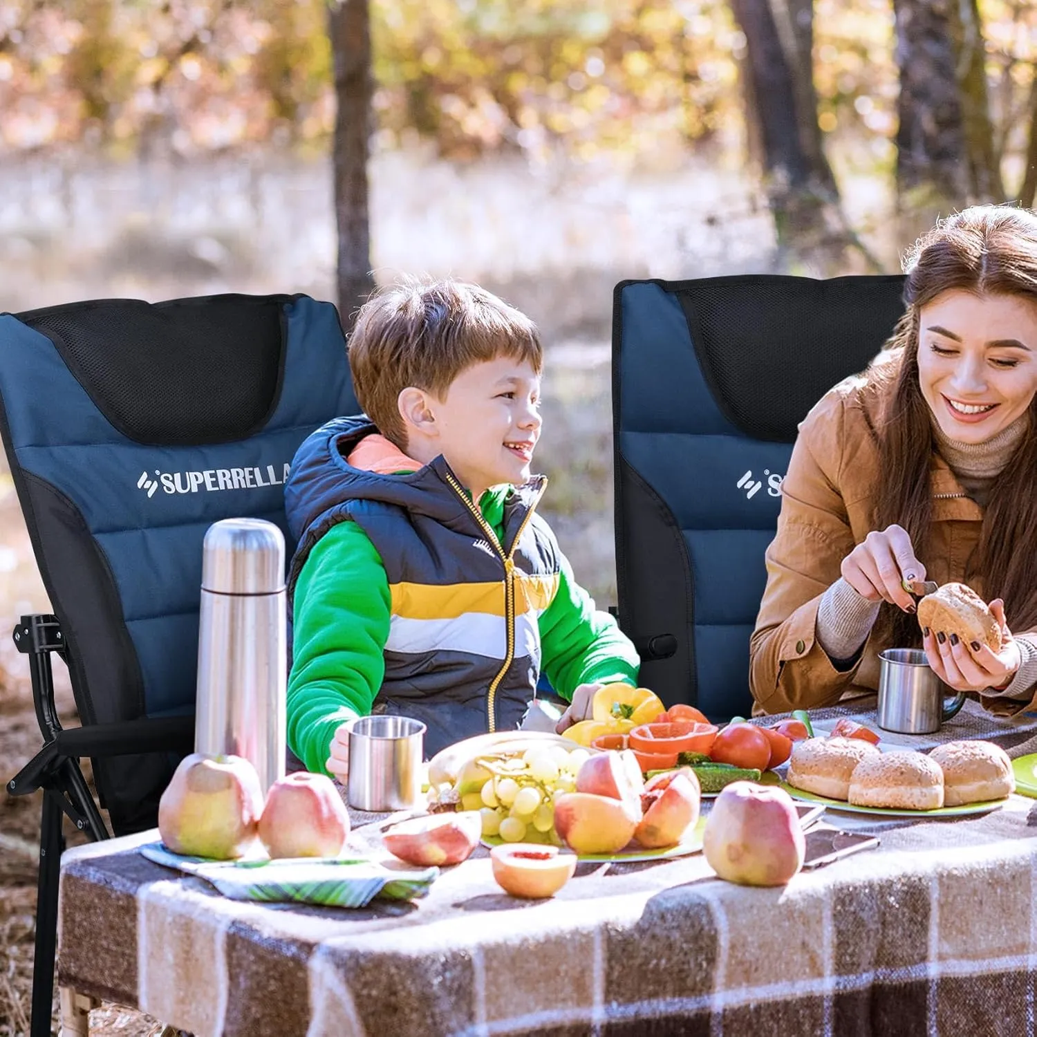 Supperella Movable Backrest Camping Chair for Adults with Cup Holder Folding Lawn Chairs for Outdoor Activities, Sports, Travel & Picnic