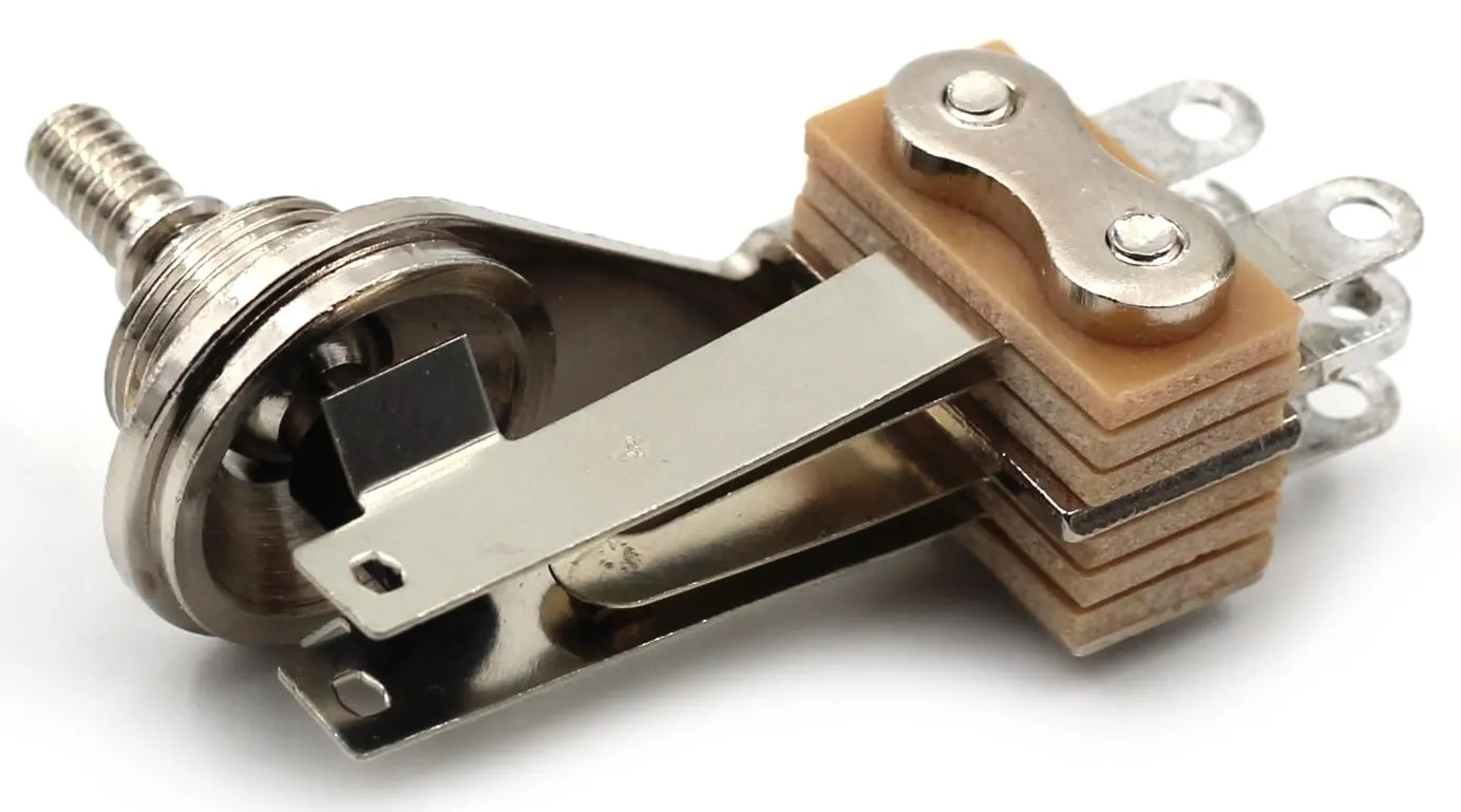 Switchcraft 3-Way Right Angle L-Type Toggle Switch w/Genuine White Switchcraft Tip - for Electric Guitar