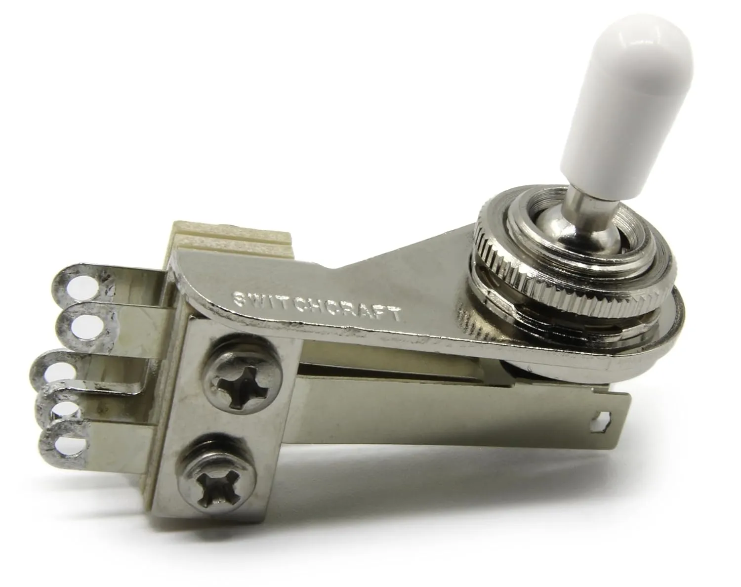 Switchcraft 3-Way Right Angle L-Type Toggle Switch w/Genuine White Switchcraft Tip - for Electric Guitar