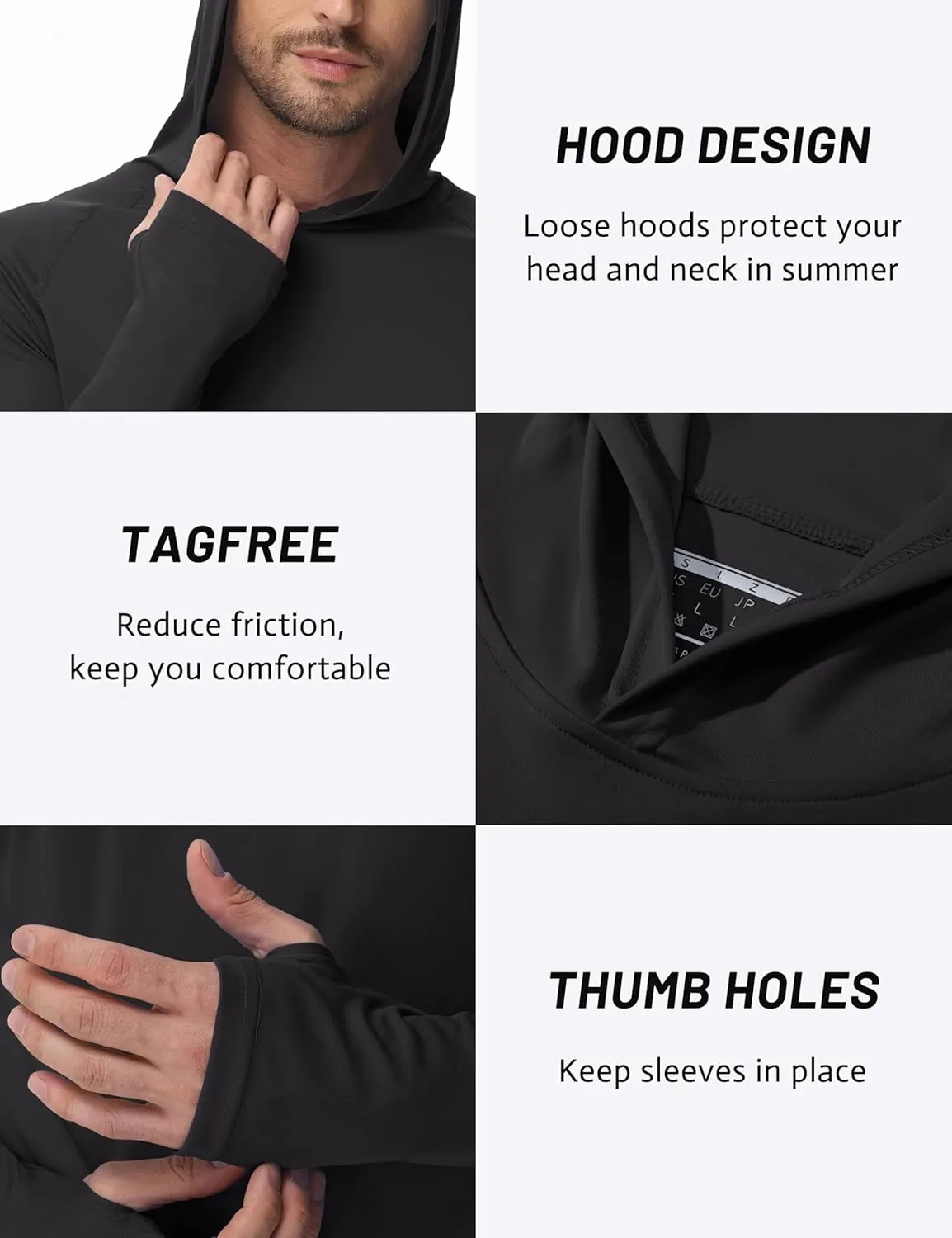 TACVASEN Men’s Sun Protection Shirts UPF 50  Rash Guard for Men Long Sleeve Lightweight SPF UV Hoodie Swimming Hiking