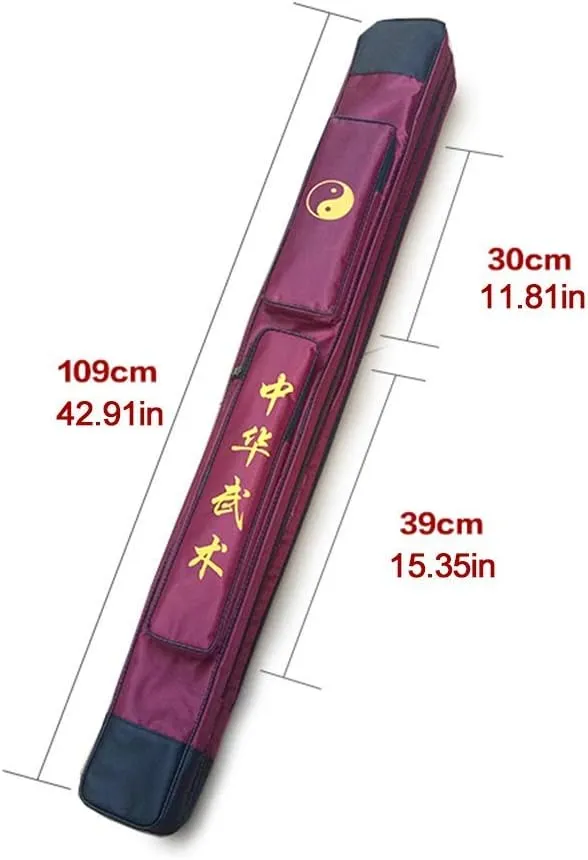 Taichi Sword Carrying Bag - Chinese Kung Fu Sword Bag, Double Layer Case, Martial Arts Weapons Case, Shoulder Bag, Green