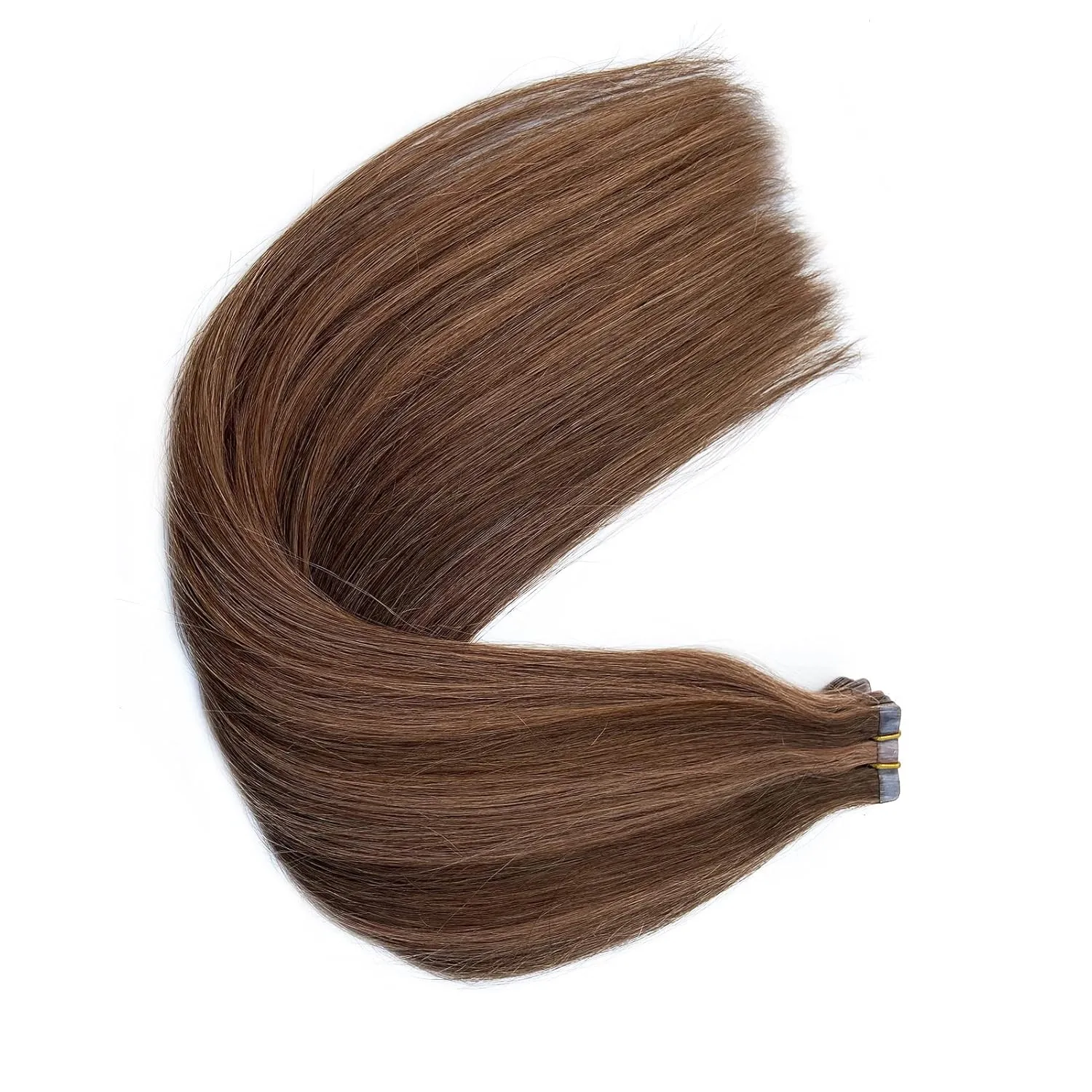 Tape-in Hair Extensions, 22 Inch Brown Balayage, Auburn Brown, Real Human Hair, 20 pcs, Invisible Double Sided Tape Hair