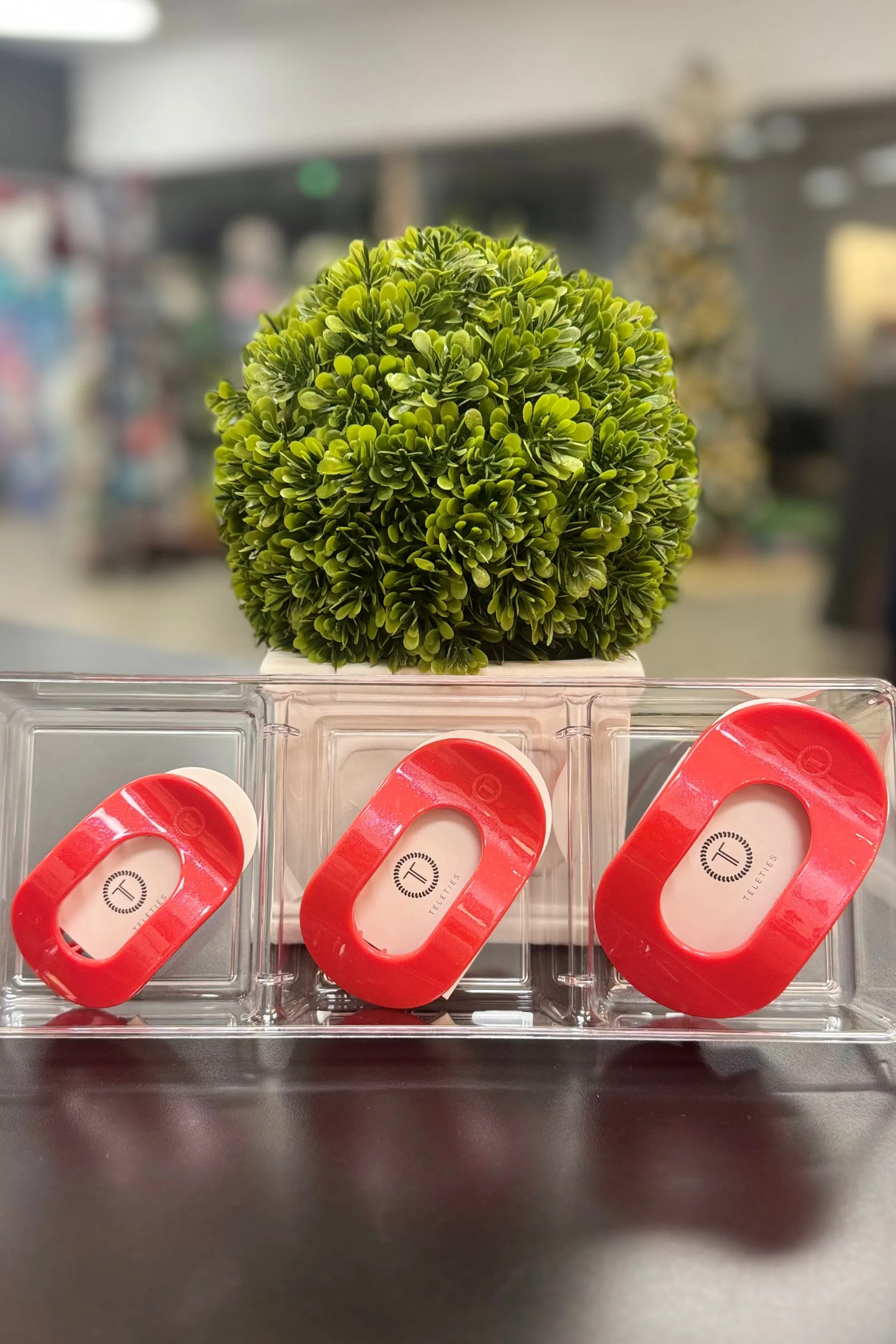 Teleties Rudolph Red Round Flat Hair Clip (Choose your size)