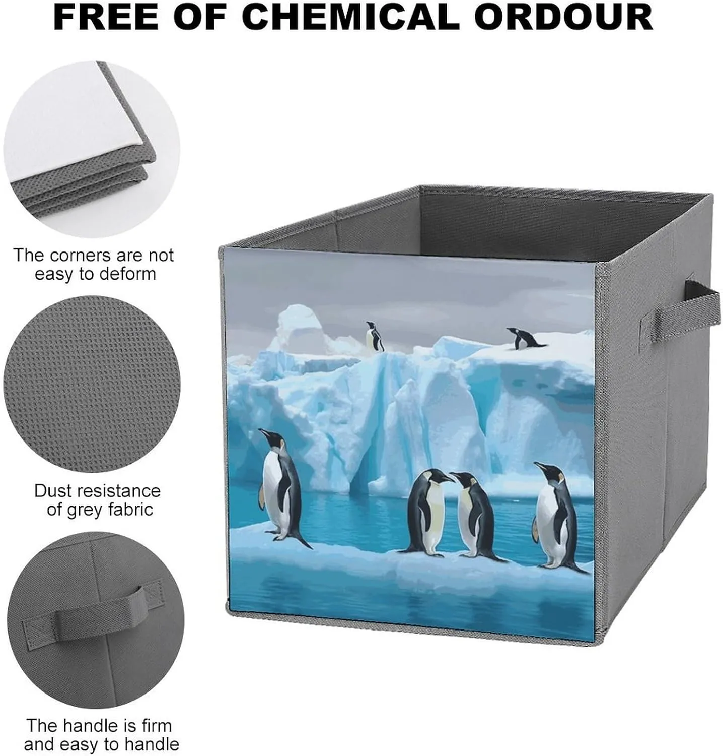 The Iceberg Storage Bins Collapsible Cube Storage Organizer Bins Closet Storage Boxes Baskets with Leather Handles for Organizing Clothes Sheets Jeans Books
