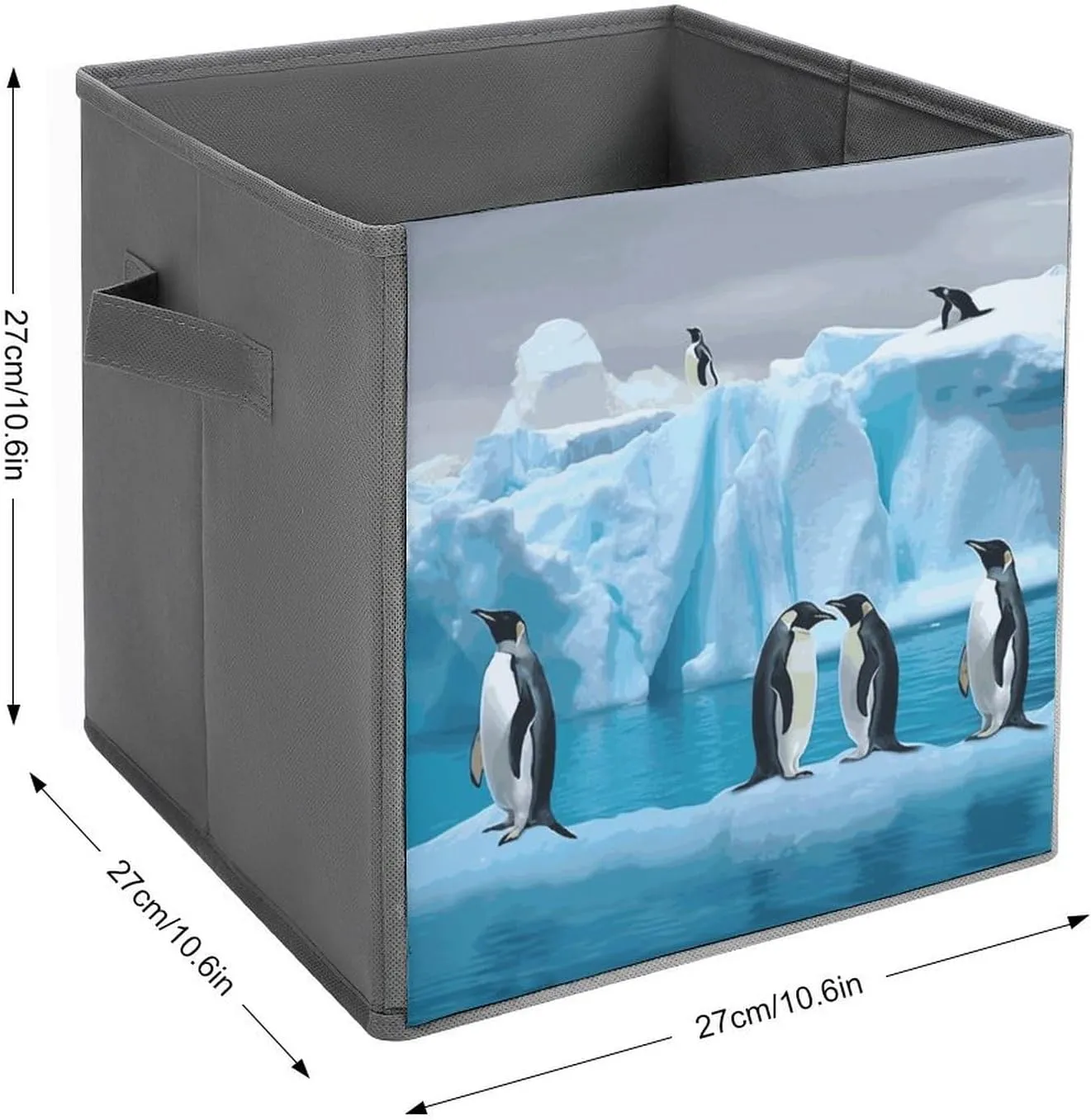 The Iceberg Storage Bins Collapsible Cube Storage Organizer Bins Closet Storage Boxes Baskets with Leather Handles for Organizing Clothes Sheets Jeans Books
