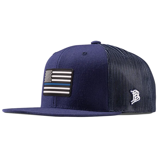 Thin Blue Line PVC Flat Trucker