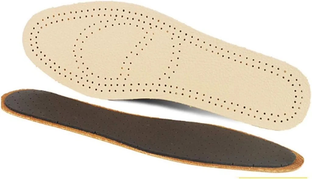 Thin Breathable Deodorant Leather Insoles Pigskin Instantly Absorb Sweat Replacement Inner Soles Shoes Insole Pads(39-40)