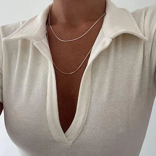 Thin Flat Snake Chain Necklace