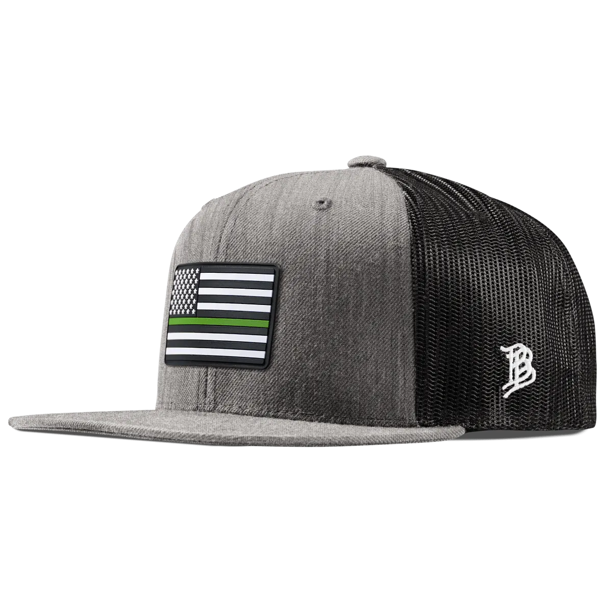 Thin Green Line PVC Flat Trucker