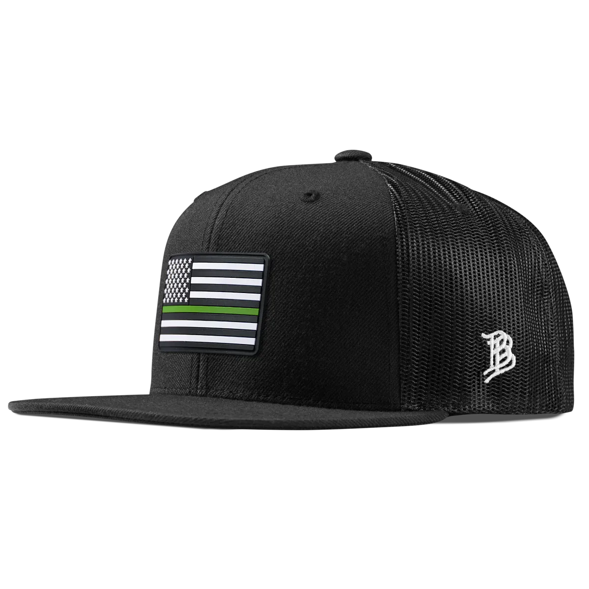 Thin Green Line PVC Flat Trucker