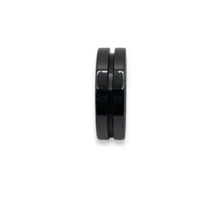 Thin line Black ceramic 1.5mm channel ring core 8mm total width