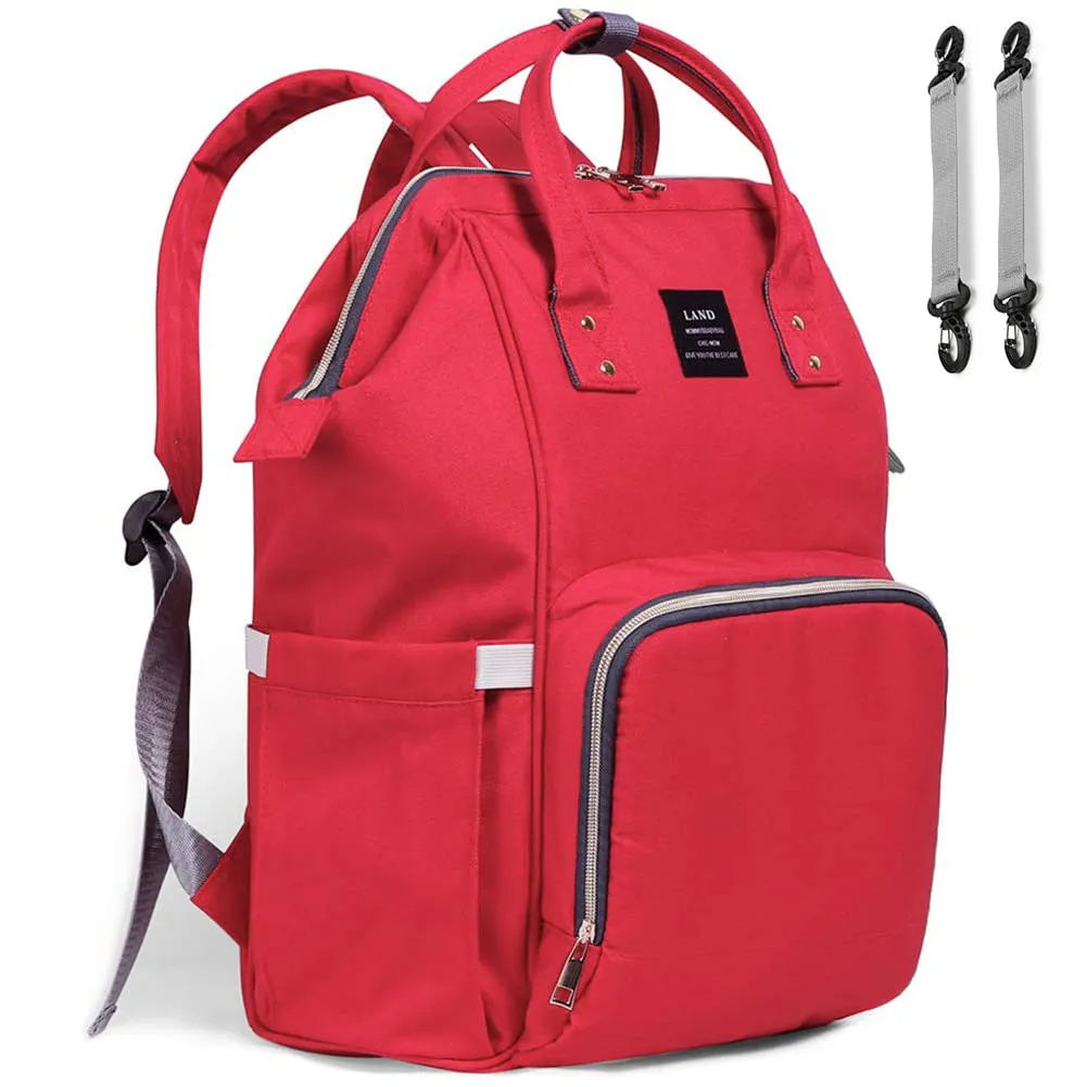 Ticent Diaper Bag Multi-Function Waterproof Travel Backpack Nappy Bags for Baby Care - Large Capacity, Stylish and Durable, Red