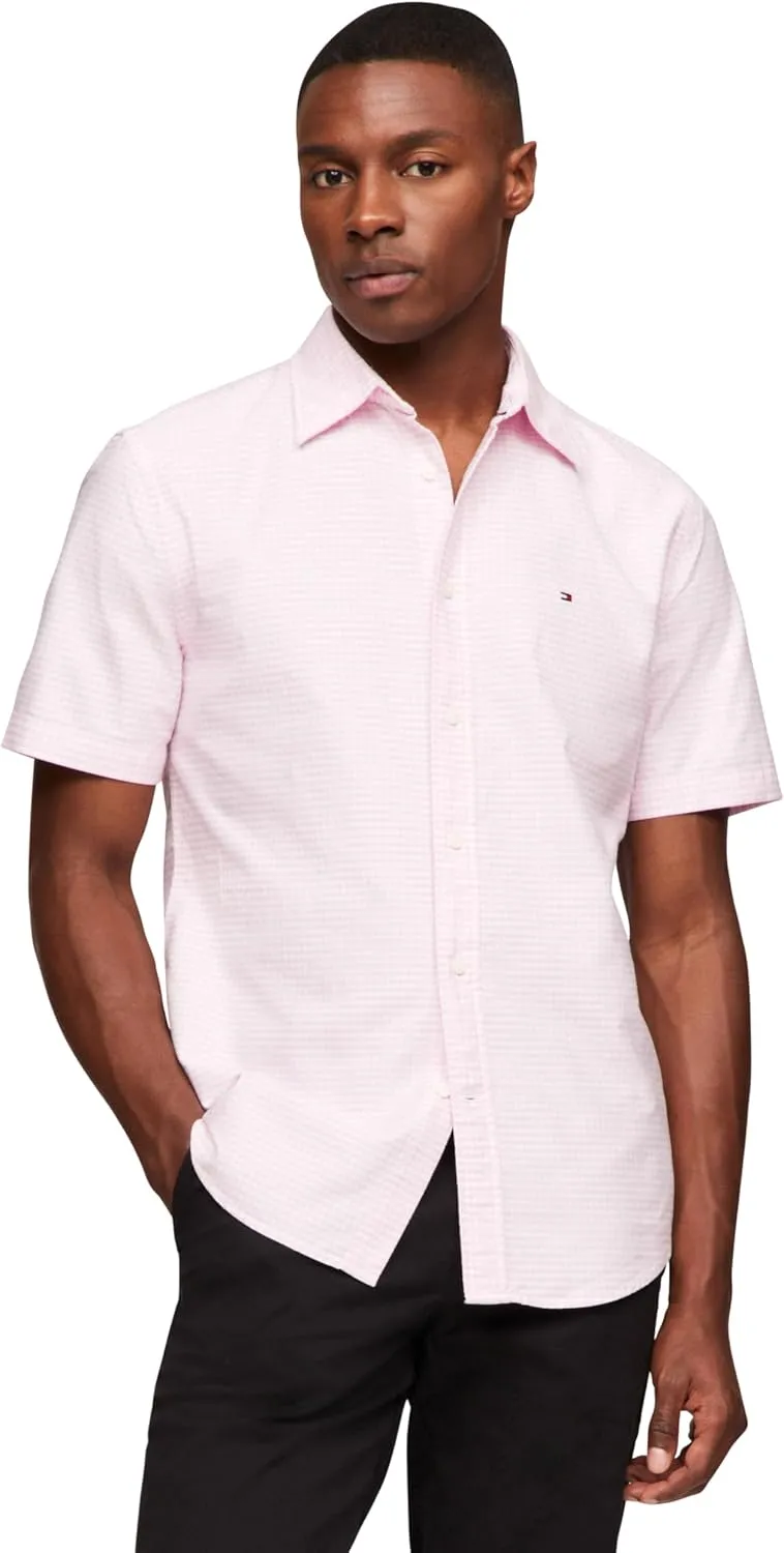 Tommy Hilfiger Short Sleeve Oxford Regular Fit, Men's Button Down Shirts