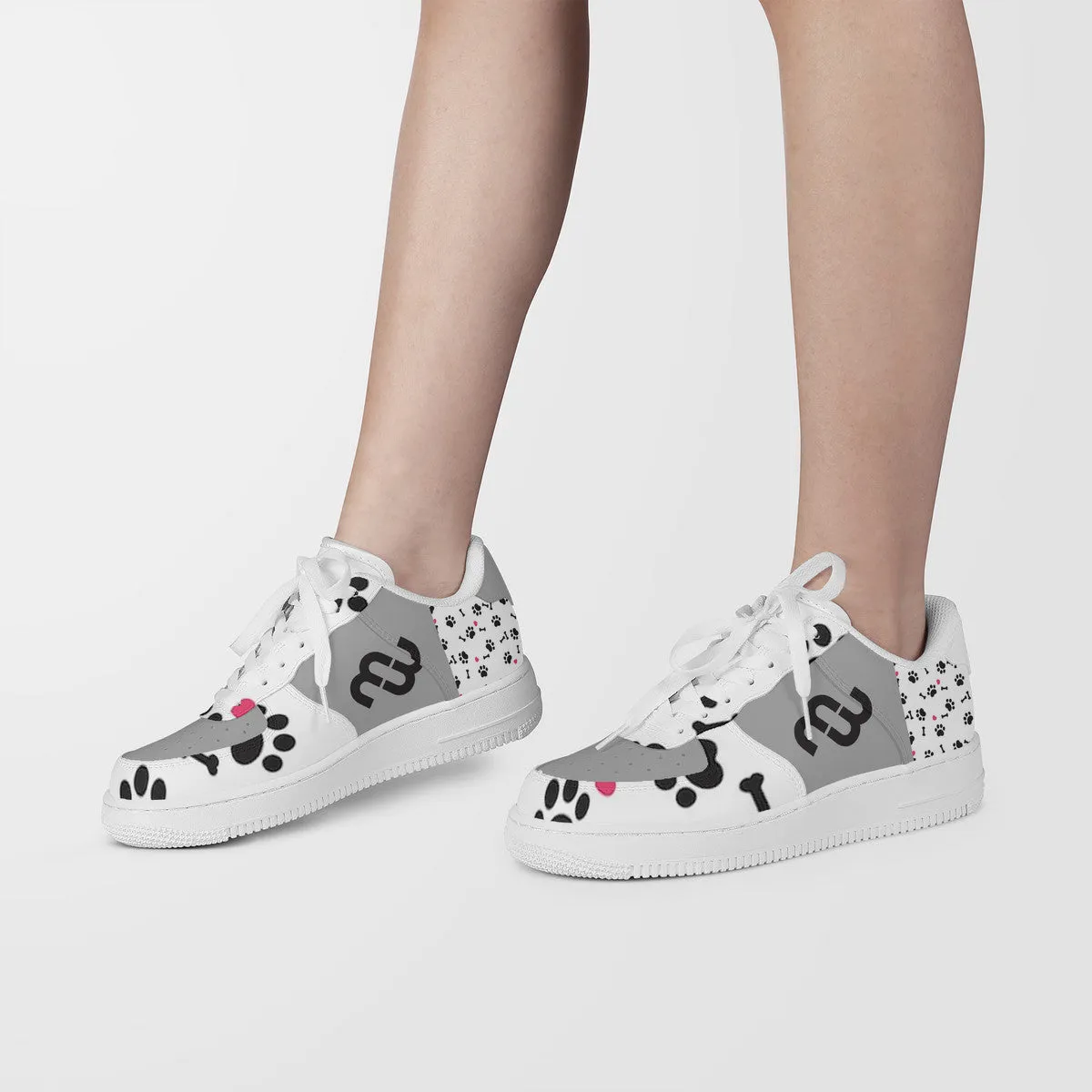 Top and Money puppy SF_F8 Unisex Sneaker Bushae grey Quick delivery Low white Supportive team paws