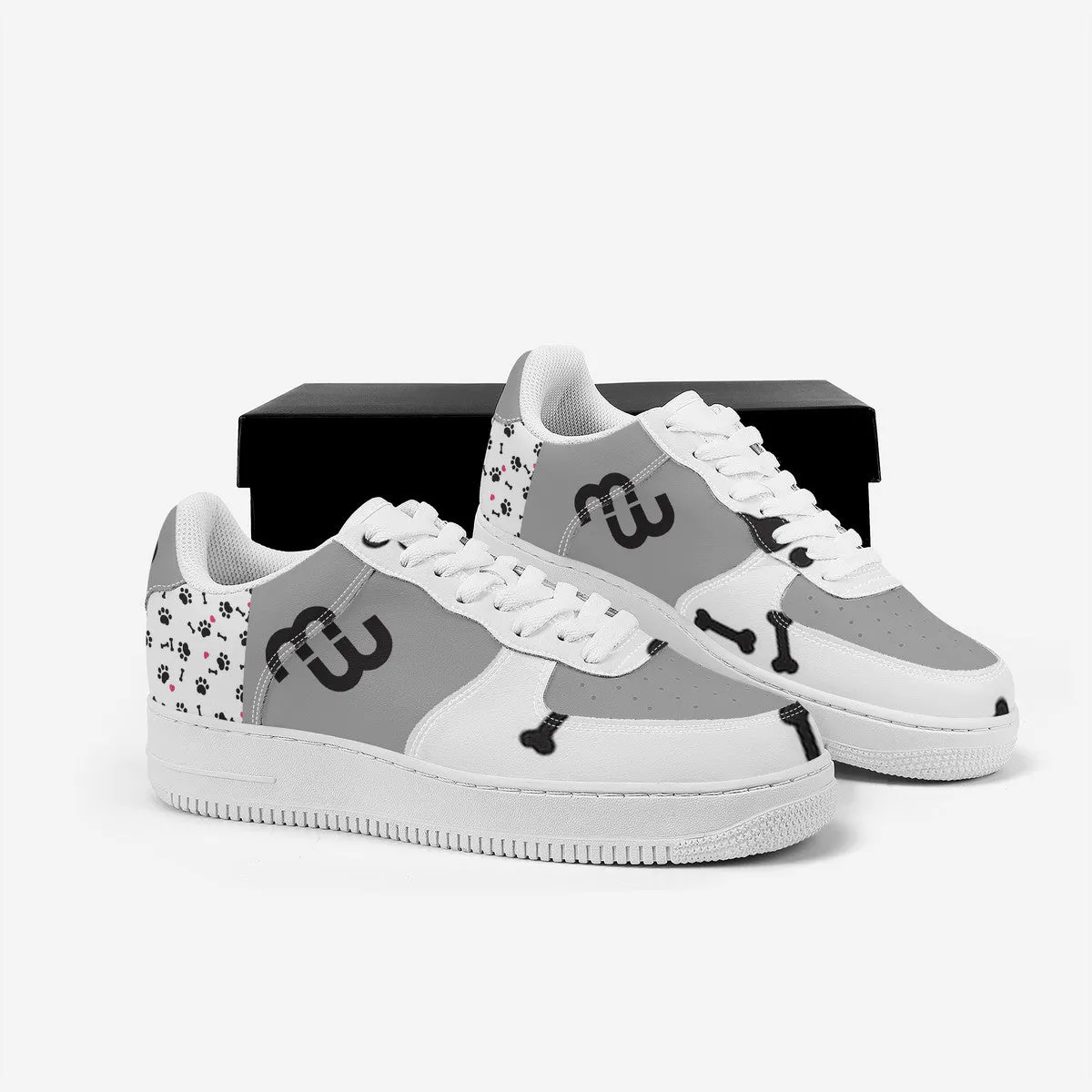 Top and Money puppy SF_F8 Unisex Sneaker Bushae grey Quick delivery Low white Supportive team paws