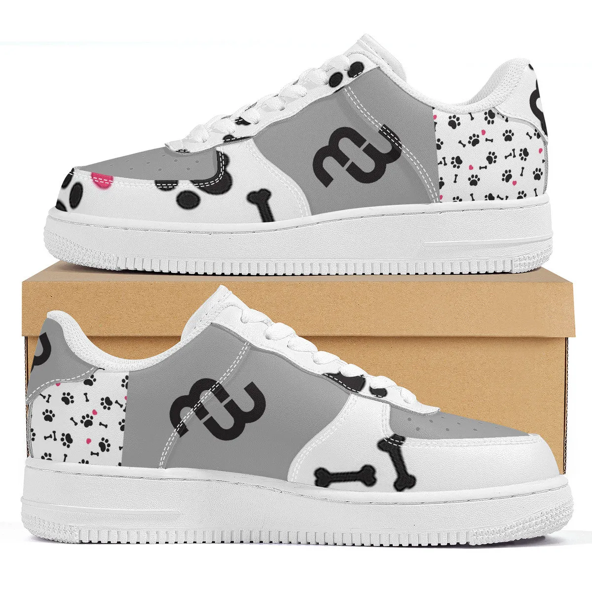 Top and Money puppy SF_F8 Unisex Sneaker Bushae grey Quick delivery Low white Supportive team paws