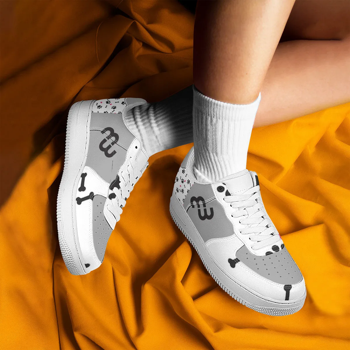 Top and Money puppy SF_F8 Unisex Sneaker Bushae grey Quick delivery Low white Supportive team paws