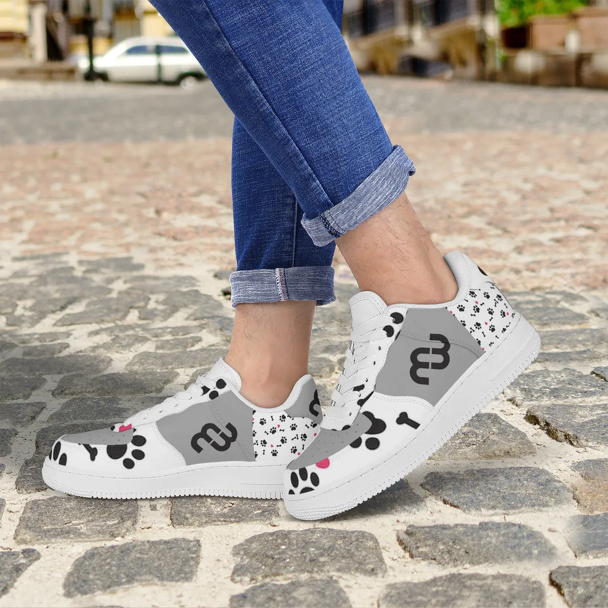 Top and Money puppy SF_F8 Unisex Sneaker Bushae grey Quick delivery Low white Supportive team paws