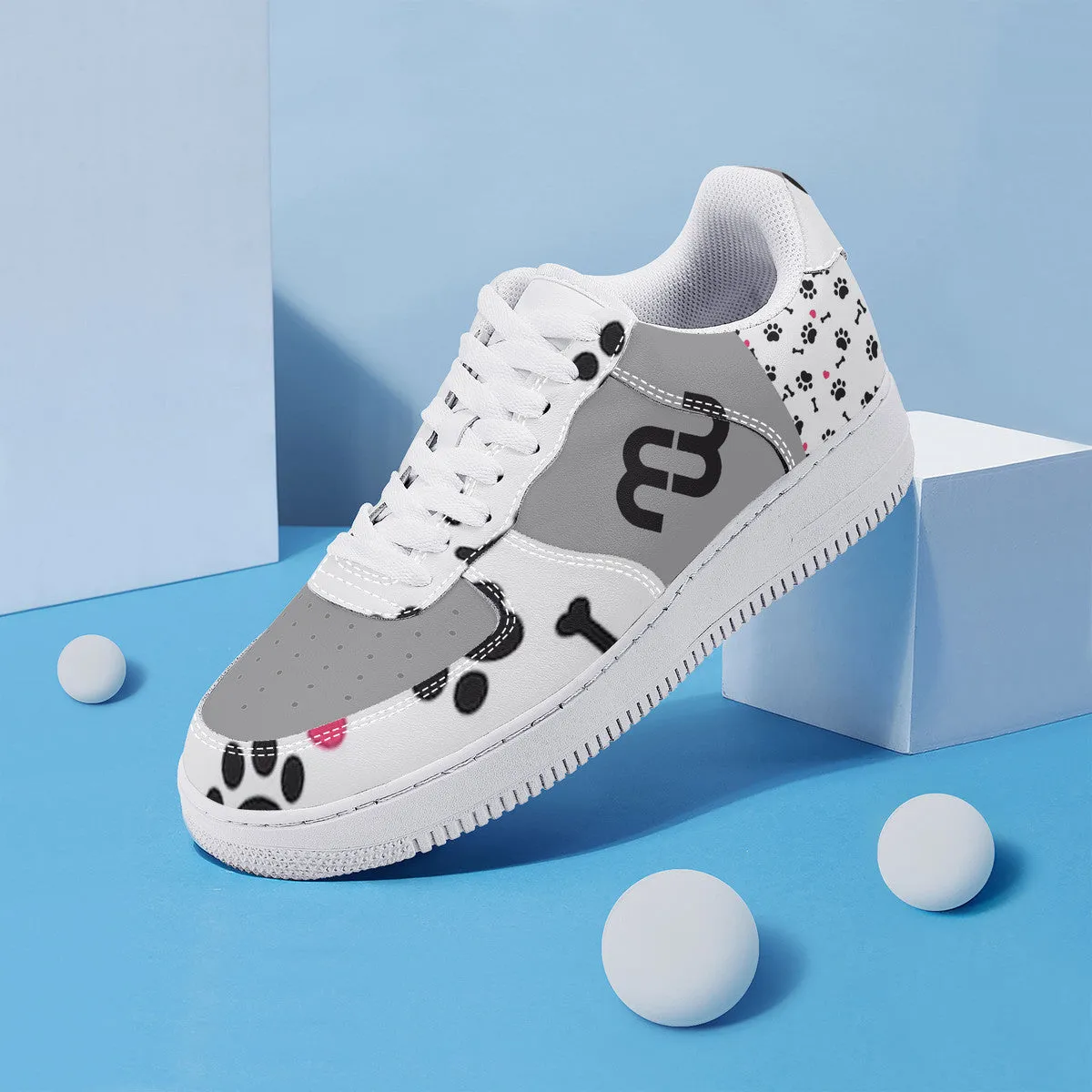 Top and Money puppy SF_F8 Unisex Sneaker Bushae grey Quick delivery Low white Supportive team paws