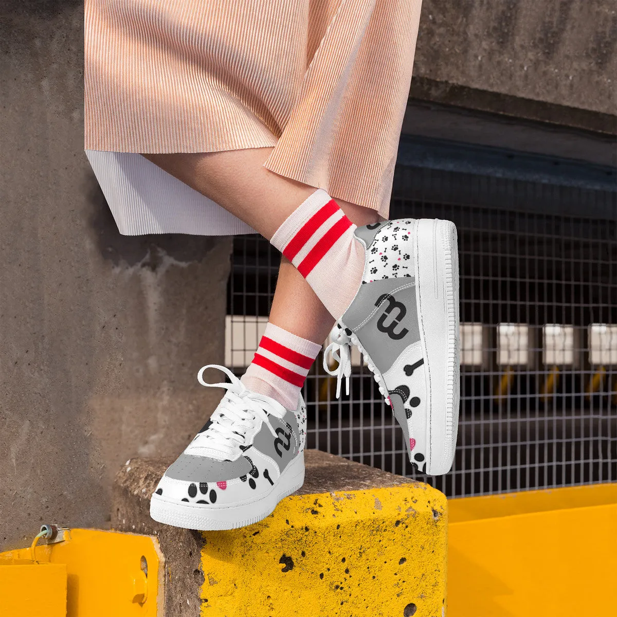 Top and Money puppy SF_F8 Unisex Sneaker Bushae grey Quick delivery Low white Supportive team paws