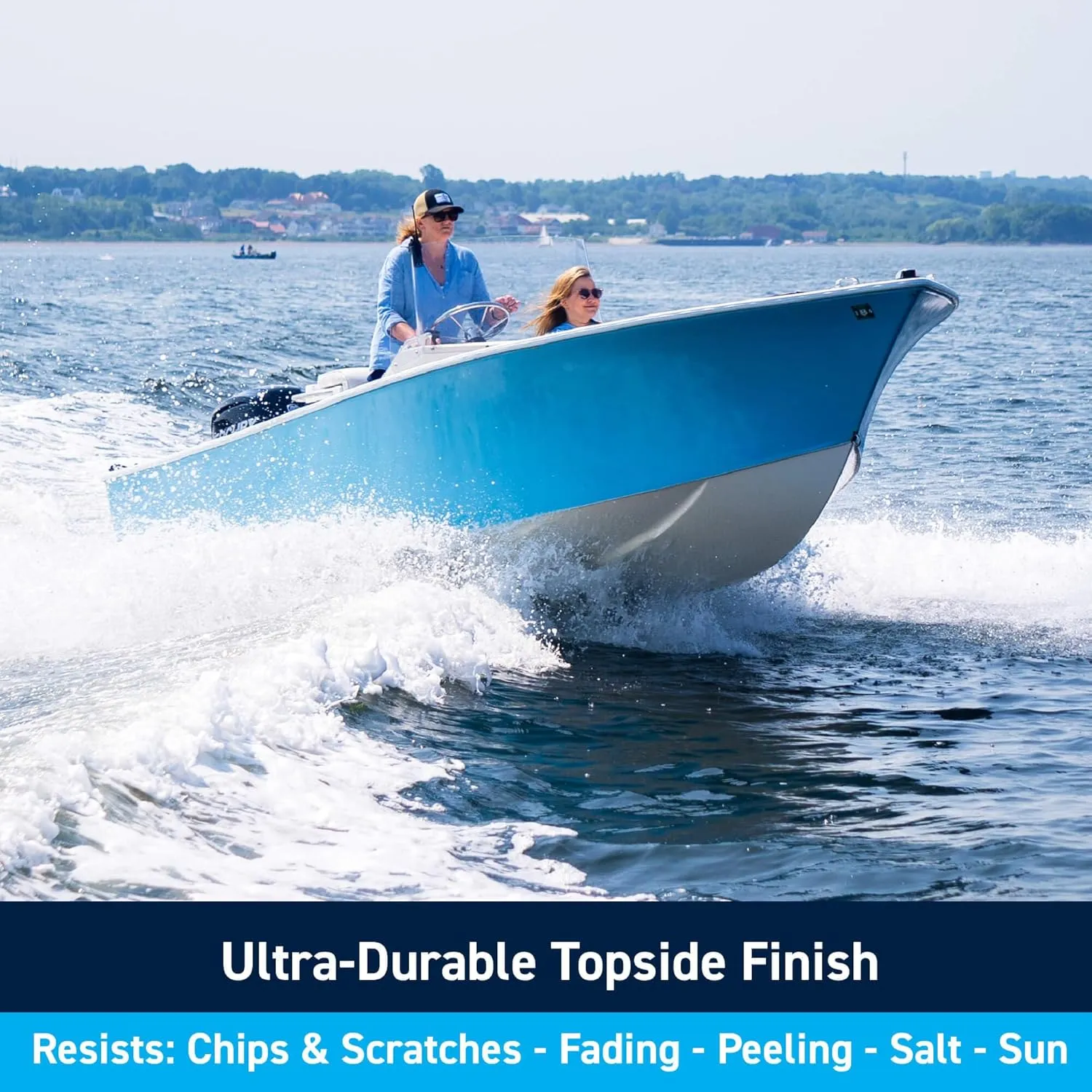 TotalBoat-430786 Wet Edge Marine Topside Paint for Boats, Fiberglass, and Wood (Classic Whaler Blue, 1 Quarts (Pack of 1))