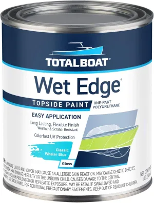 TotalBoat-430786 Wet Edge Marine Topside Paint for Boats, Fiberglass, and Wood (Classic Whaler Blue, 1 Quarts (Pack of 1))