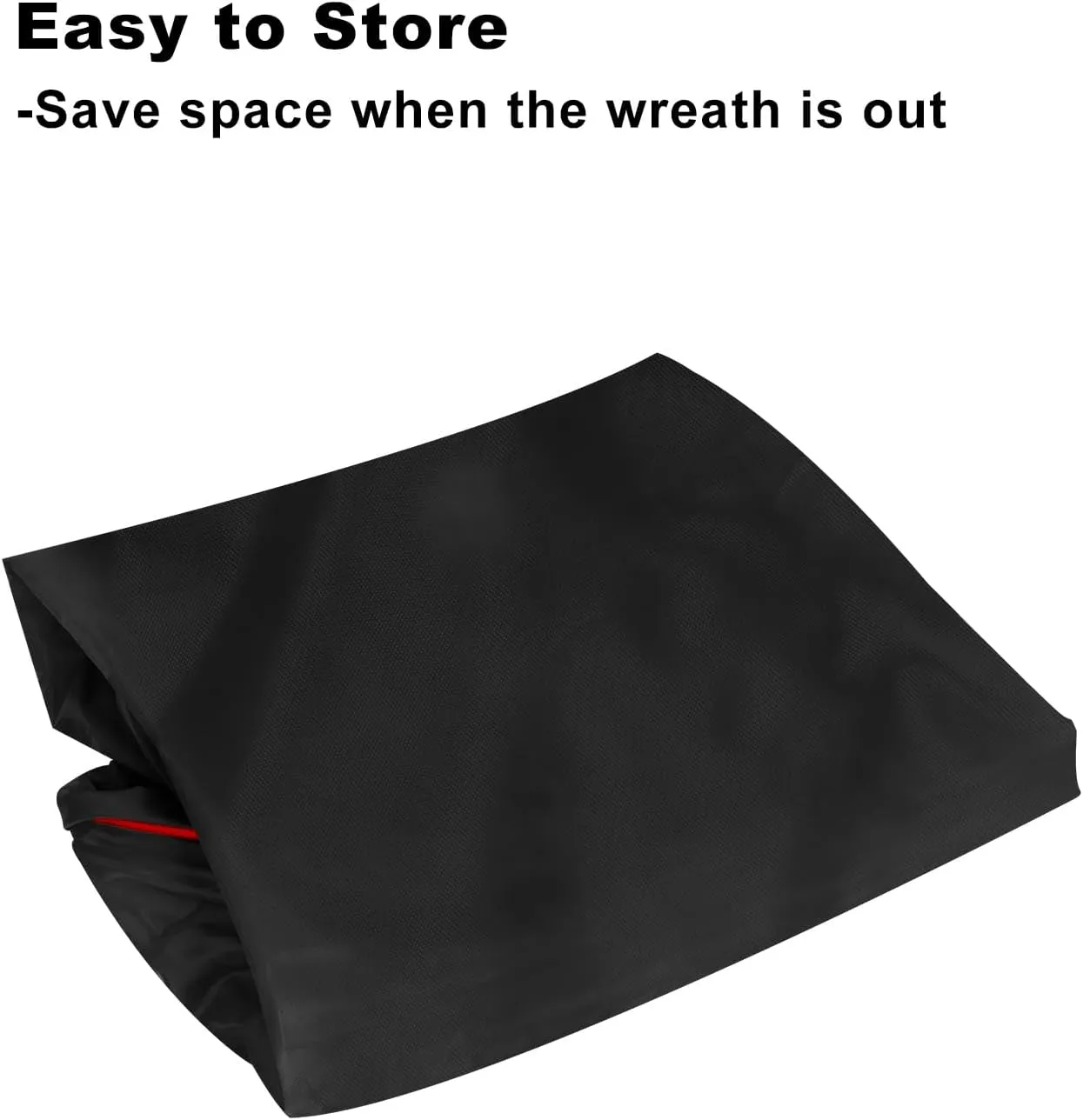TQS Christmas Wreath Storage Bag 30inch -Large Christmas Wreath Storage Container-Durable Oxford Fabric, Dual Zippered, Easy to Slip The Wreath in & Out, Protect Wreath Garlands from Dust -Black