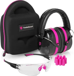 TradeSmart All-in-One Shooting Ear Protection - Comfort  NRR 28 Earmuffs, Glasses & Earplugs   Carry Case