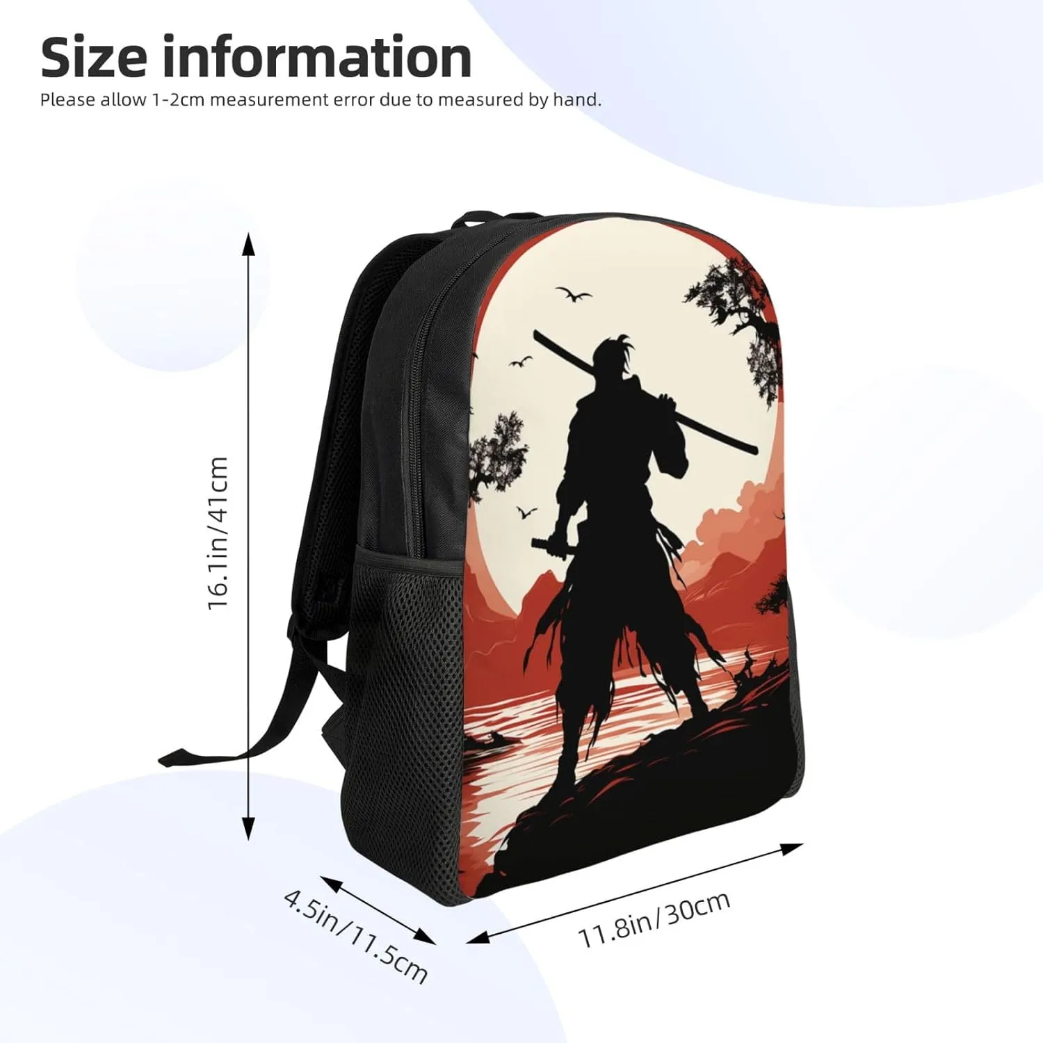 Travel Backpack for Women Men Lightweight 17 inch Laptop Bag Samurai Backpack Casual Daypack