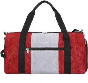 Travel Duffel Bag with Peru Flag Textured Shoe Compartment Waterproof Sports Gym