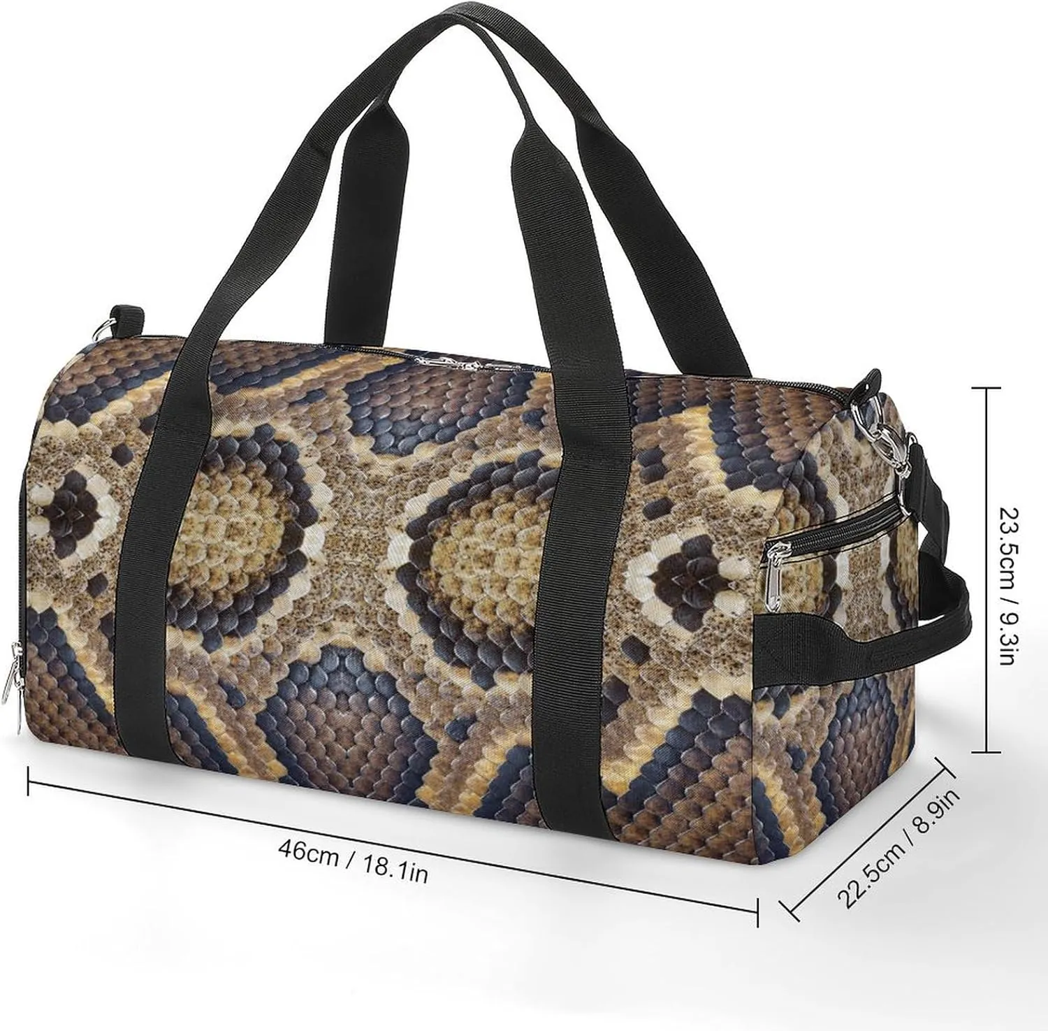 Travel Gym Bag with Textures Patterns Boa for Men Women Shoe Compartment Weekender
