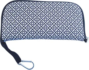 Travel Mouse Case Electronics Organizer Bag | Laptop Cord Cable Accessory Pouch with Extra Rolled Up Travel Mouse Pad | Pouch Also Unzips Flat Into Mouse Pad (Navy Floral)