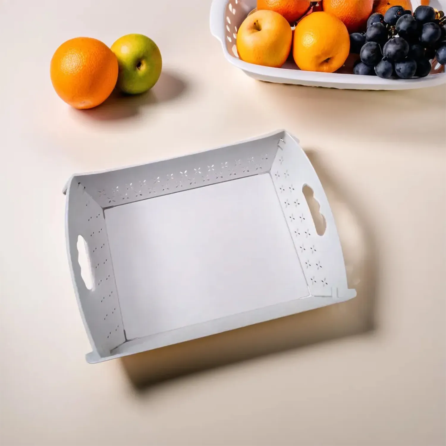 Tray Serving Foldable Outdoors, Plastic Great savings Tray For Serving Protected Serving Food, (1 Tray With Restaurants Pc) Handle Kitchen,