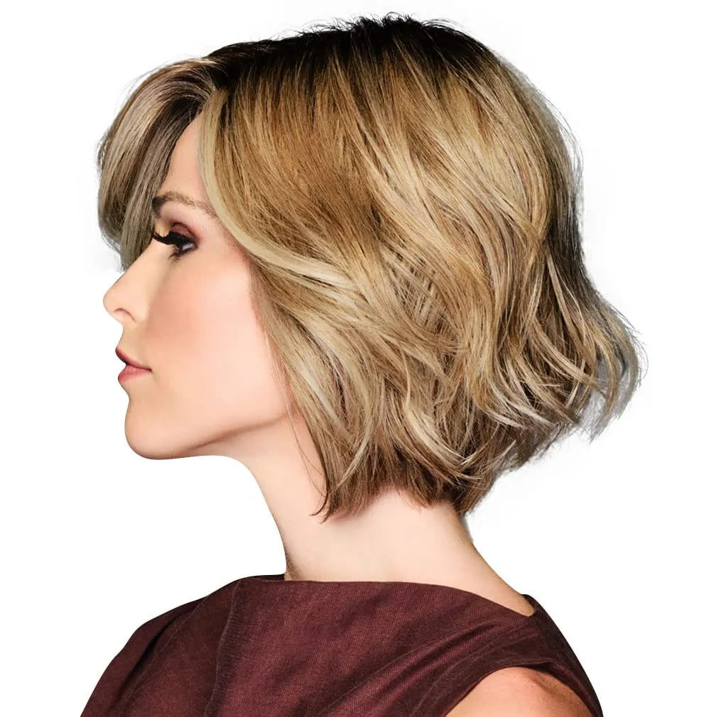 TREND ALERT Chin-Length Full Volume Bob Boy Cut Wig, Designer Series by Hairuwear, Average Cap Size, GF11-25SS Honey Pecan
