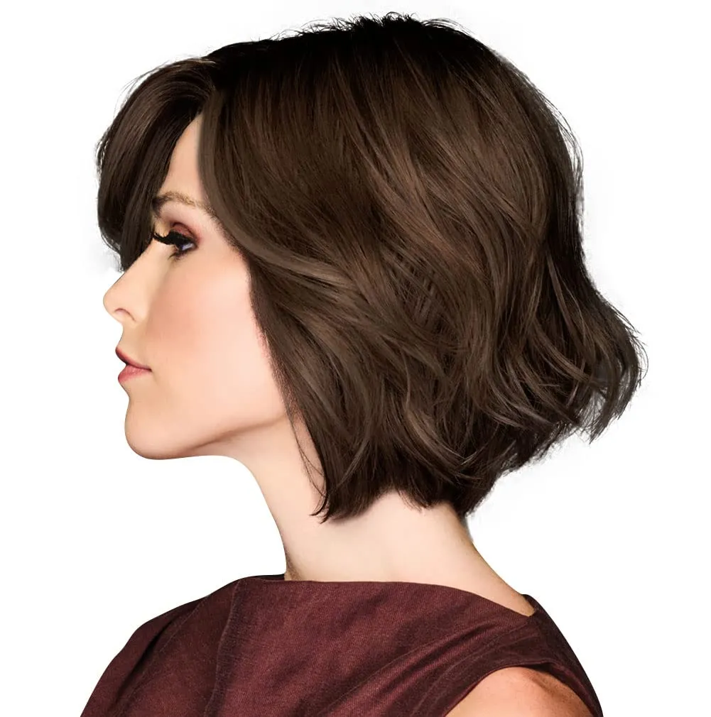 TREND ALERT Chin-Length Full Volume Bob Boy Cut Wig, Designer Series by Hairuwear, Average Cap Size, GF4-10SS Iced Java